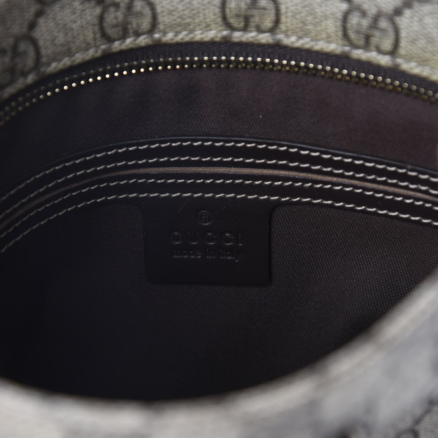 GG Supreme Monogram Small Flat Messenger Bag Dark Brown