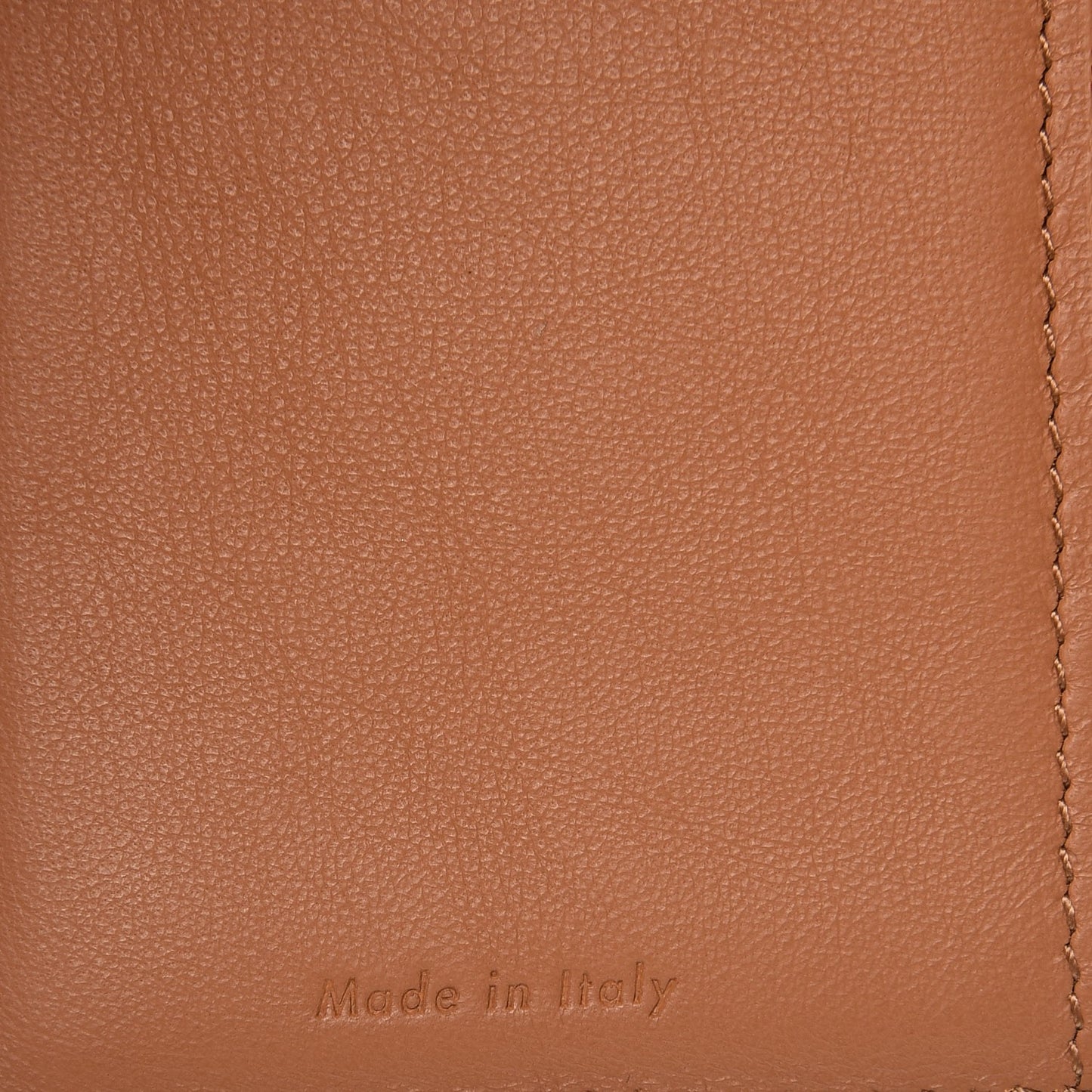 Smooth Lambskin Medium Frame Multifunction Wallet Tan Optic White