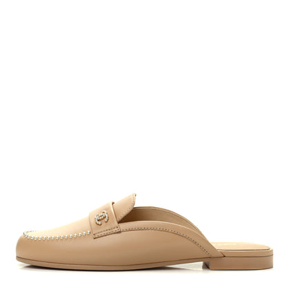 Chanel Lambskin Pearl CC Mules 40 Beige 1 of 11