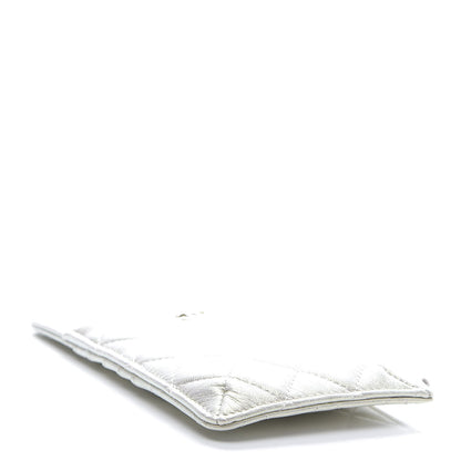 Chanel Iridescent Lambskin Quilted Classic Flat Wallet Pouch Ivory 4 of 10