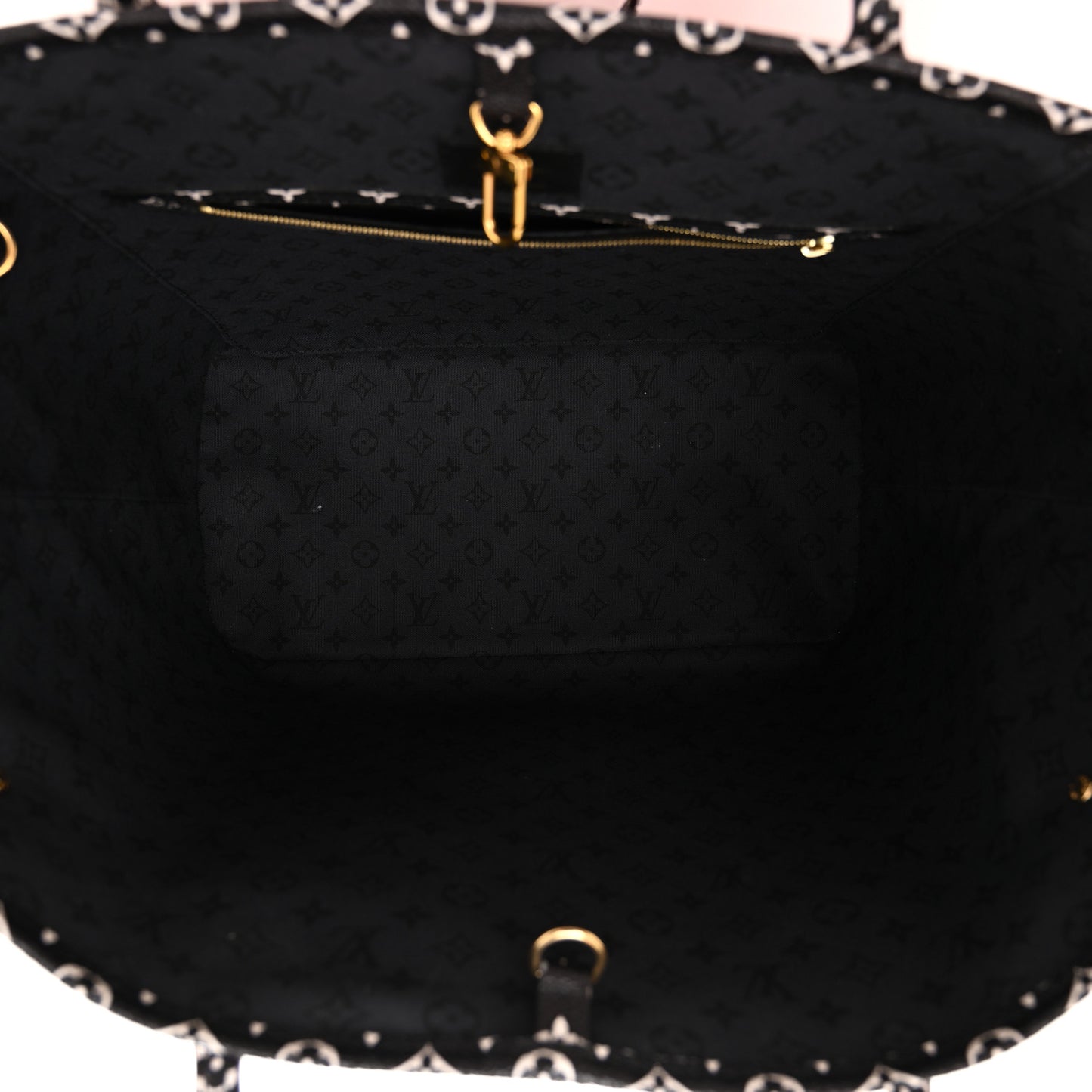 Monogram Giant Crafty Neverfull MM Creme Rouge Black