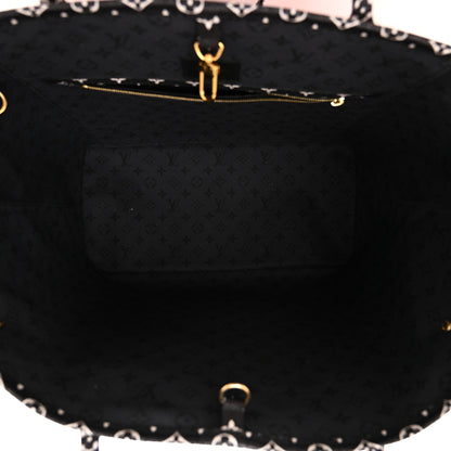 Louis Vuitton Monogram Giant Crafty Neverfull MM Creme Rouge Black 6 of 11