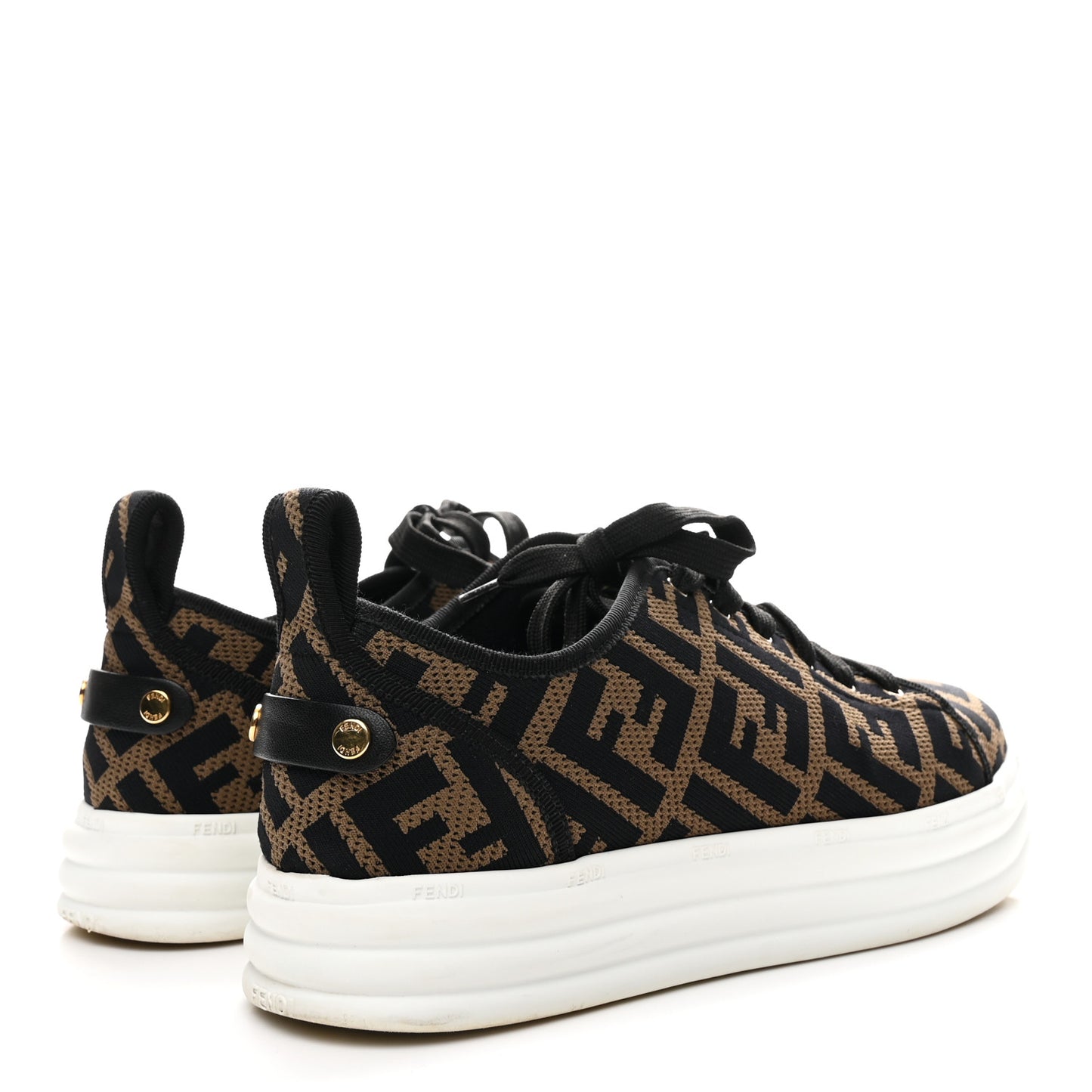 Fabric FF Micro-Perforated Rise Low Top Sneakers 38.5 Tobacco Black
