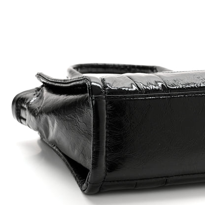 Marc Jacobs Shiny Crinkled Calfskin Small The Tote Bag Black 9 of 10