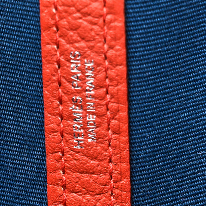 Hermes Toile Negonda Garden Party Tote 36 MM  Bleu Zanzibar Capucine 7 of 10