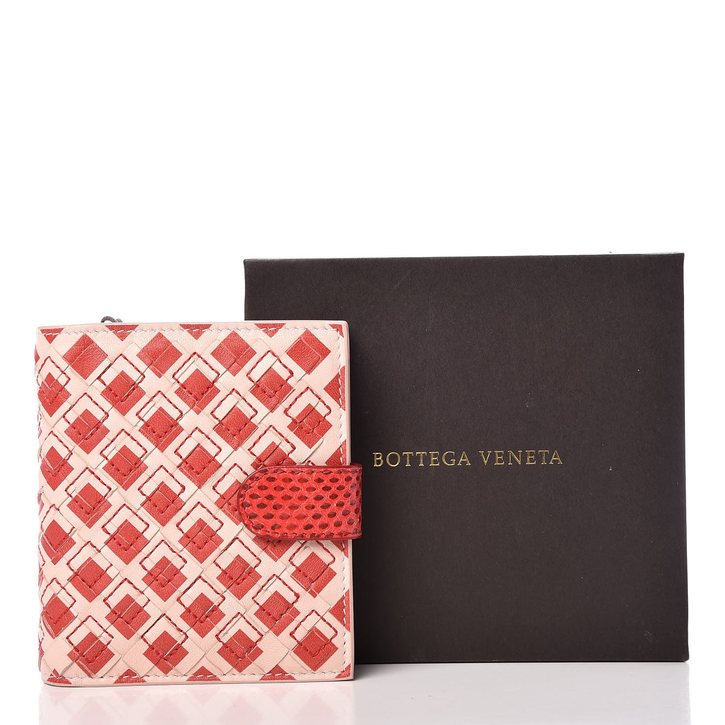Nappa Ayers Cravatteria Motif Intrecciato Mini Wallet Petale Vesuvio