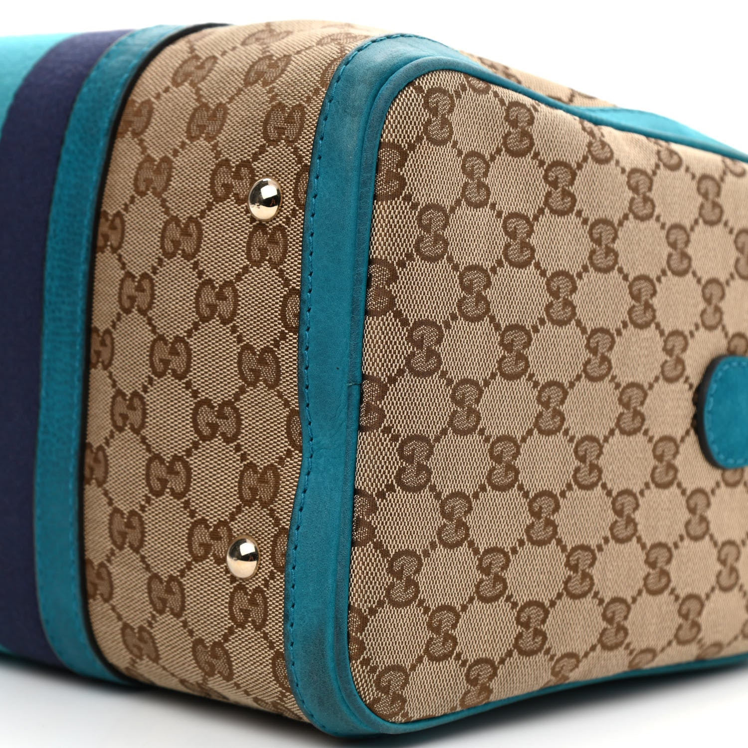 Gucci Monogram Vintage Web Medium Boston Teal 8 of 9