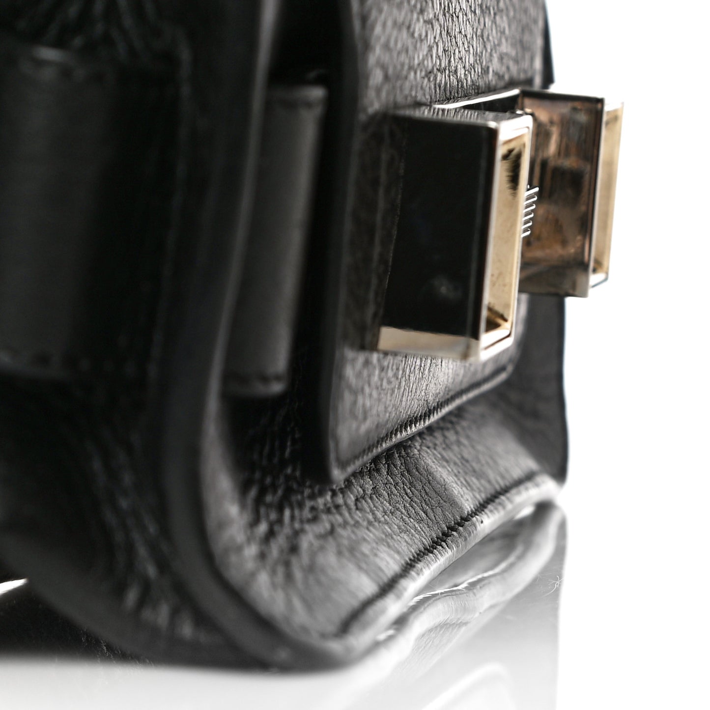 Textured Leather PS11 Wristlet Clutch Black