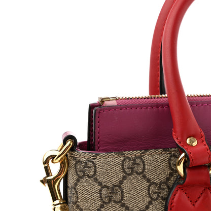 Gucci GG Supreme Monogram Mini Zip Top Tote Beige Dry Rose 16 of 18