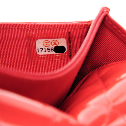 Chanel Patent Quilted Flap Card Holder Dark Pink 8 of 9