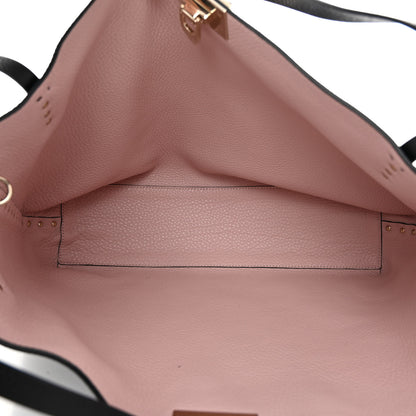 Valentino Garavani Grainy Calfskin Medium Rockstud Tote Black Rose Quartz 6 of 10