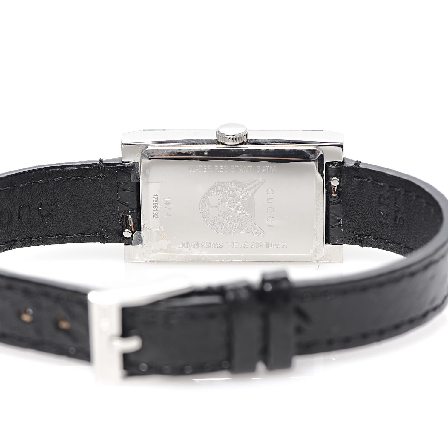 Gucci Stainless Steel Lizard 21mm Web G-Frame Quartz Watch Green 5 of 7