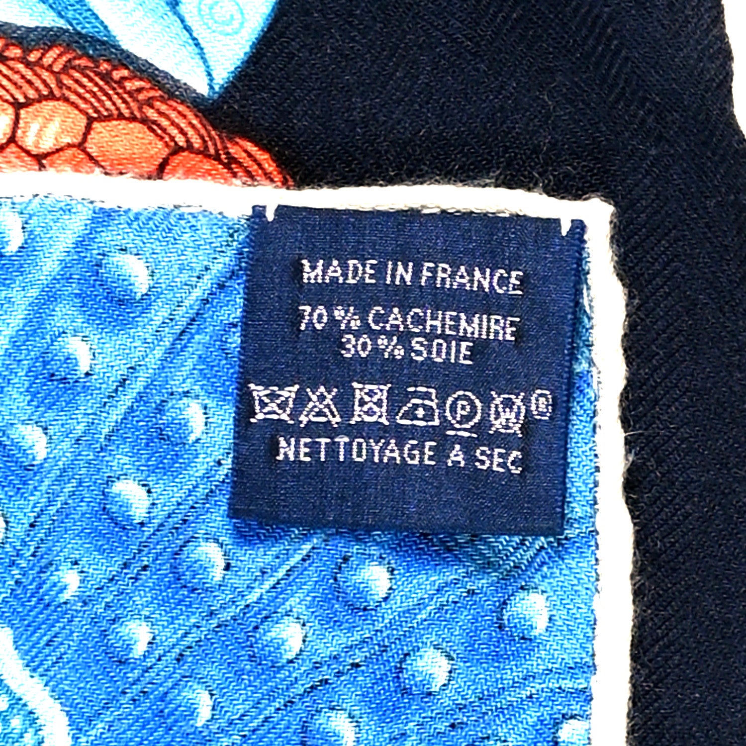 Hermes Cashmere Silk Parures De Samourais Shawl 140 Caban Bleu Ciel Saumon 3 of 5