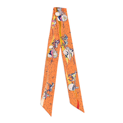 Hermes Silk Space Derby Twilly Orange Jaune Bleu 2 of 3