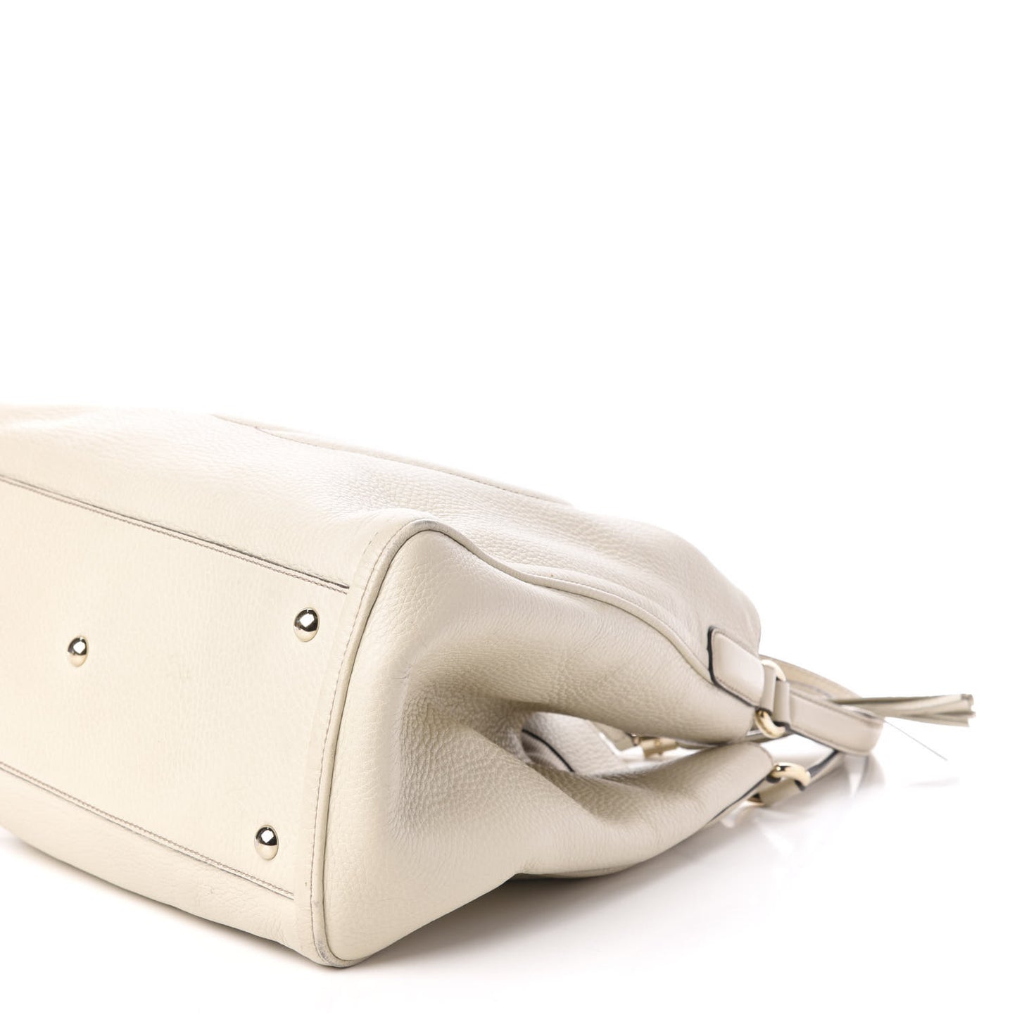 Pebbled Calfskin Medium Soho Shoulder Bag Off White