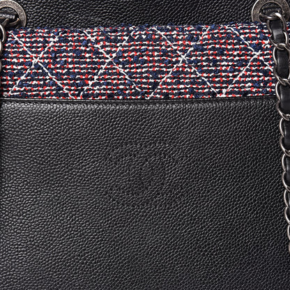 Chanel Caviar Tweed Quilted Large Coco Break Shopping Bag Black 8 of 10