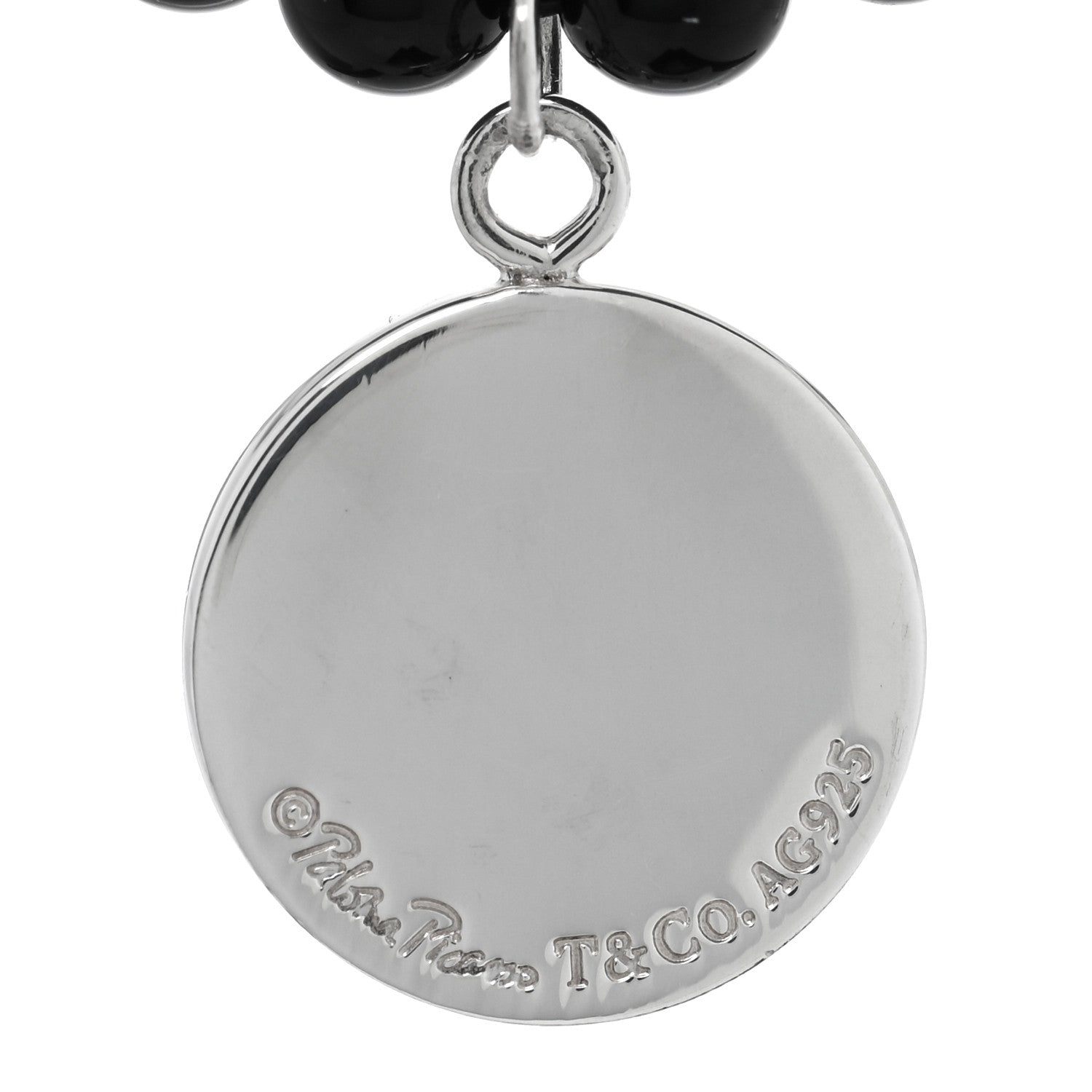 Tiffany Sterling Silver Black Onyx Bead Paloma Picasso Loving Heart Bracelet 3 of 4