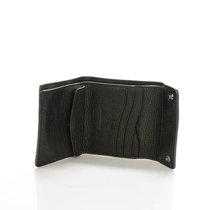 Burberry Signature Grain Calfskin Check Embossed Compact Wallet Black 5 of 8