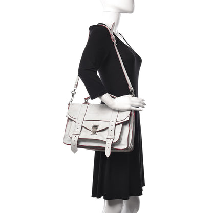 Proenza Schouler Crackle Calfskin PS1 Medium Satchel White 2 of 11