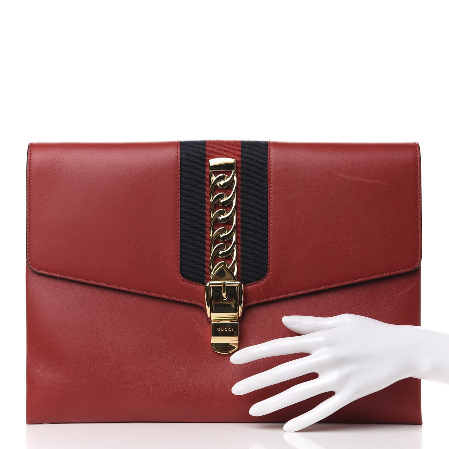 Calfskin Maxi Sylvie Clutch Red
