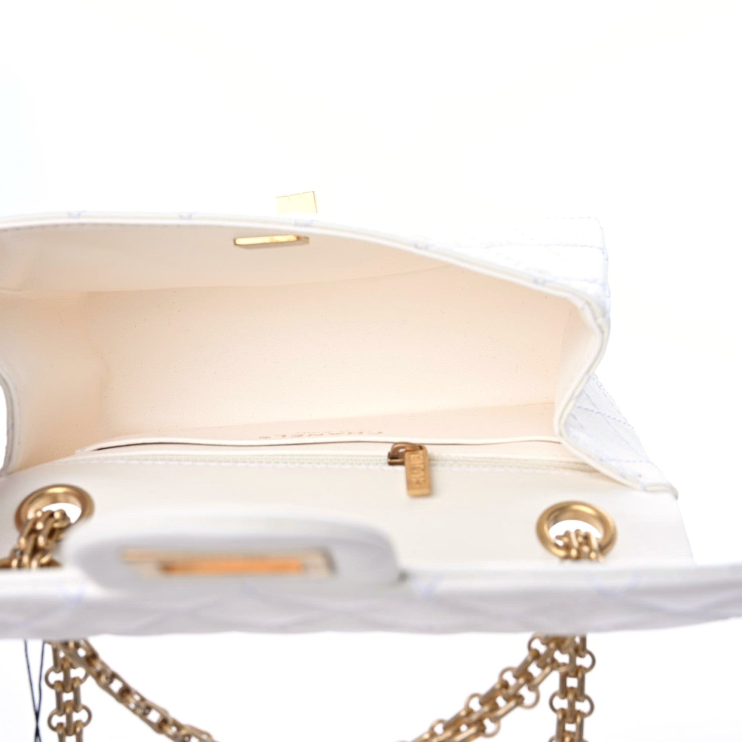 Chanel Aged Calfskin Quilted 2.55 Reissue Mini Flap White 8 of 12
