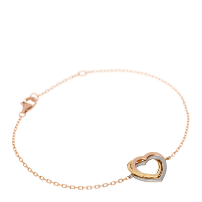 Cartier 18K Pink Yellow White Gold Trinity Heart Bracelet 1 of 3