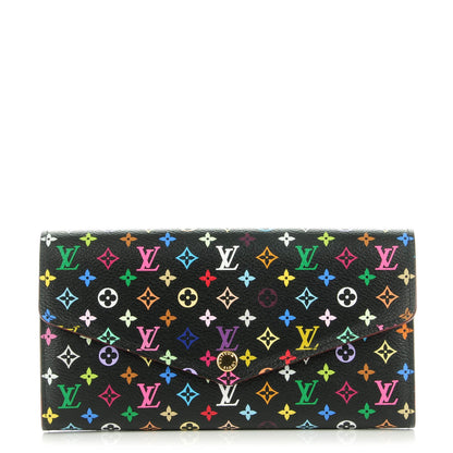 Louis Vuitton Monogram Multicolor Sarah Wallet NM Black Grenade 1 of 7