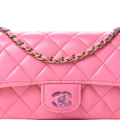 Chanel Lambskin Quilted Glasses Case With Chain Pink Yellow 11 of 12