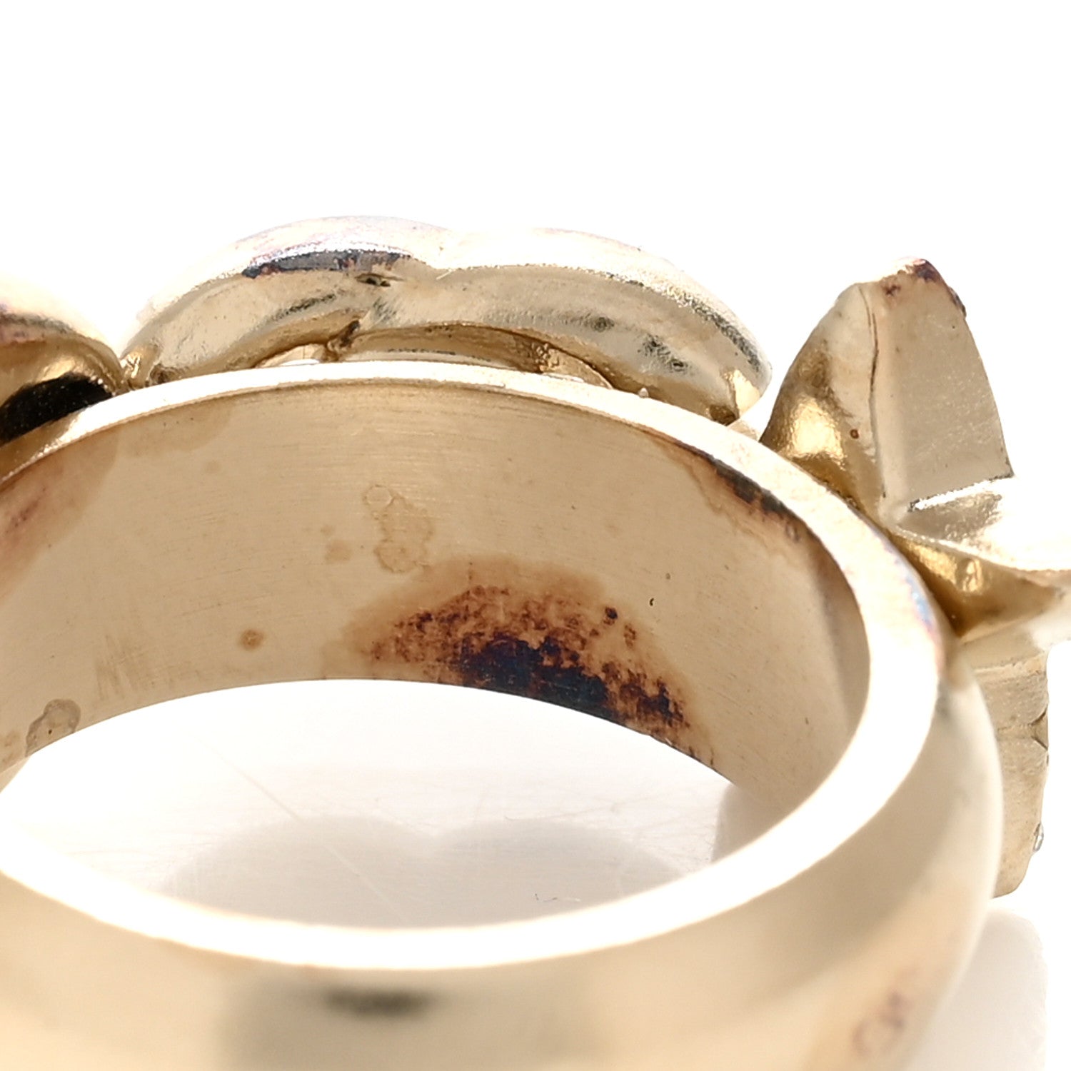 Chanel Crystal CC Star Moon Ring 50 5.25 Gold 5 of 6