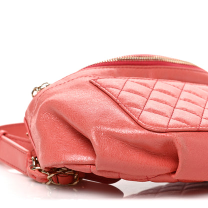 Chanel Crumpled Glazed Lambskin Quilted Waist Bag Fanny Pack Pink 8 of 9