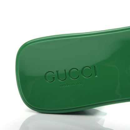 Gucci Rubber Gucci Logo Womens Platform 20/60mm Slide Sandals 37 New Shamarock 8 of 11