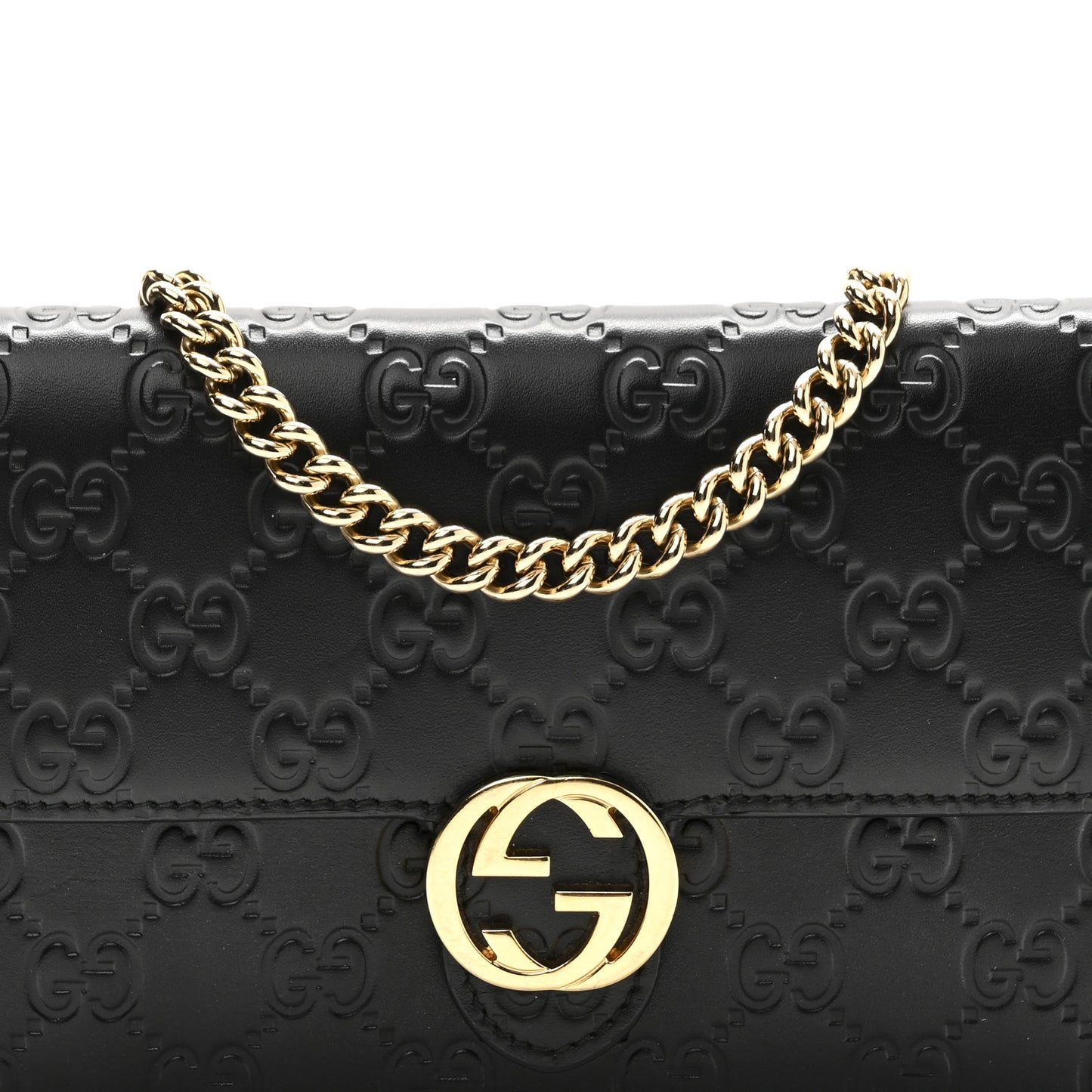 Guccissima Icon Chain Wallet Black Black