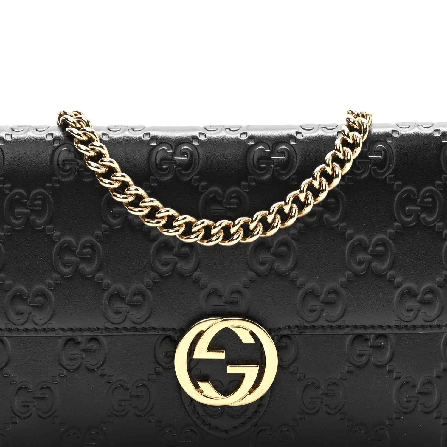 Gucci Guccissima Icon Chain Wallet Black Black 7 of 9