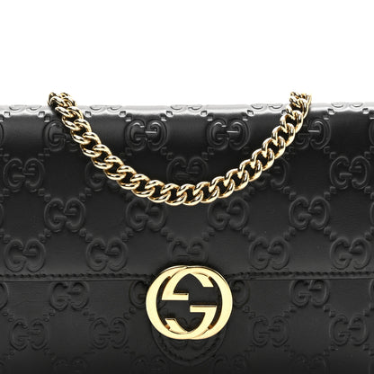 Gucci Guccissima Icon Chain Wallet Black Black 7 of 9