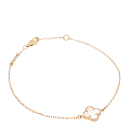 Van Cleef & Arpels 18K Yellow Gold Mother of Pearl Sweet Alhambra Bracelet 1 of 5