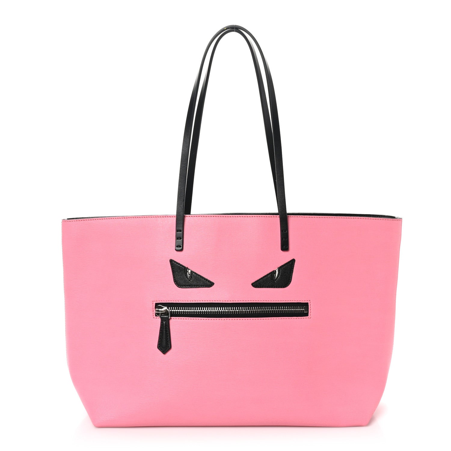 Fendi Vitello Elite Cuoio Monster Buggies Medium Roll Tote Lollypop Black 1 of 11