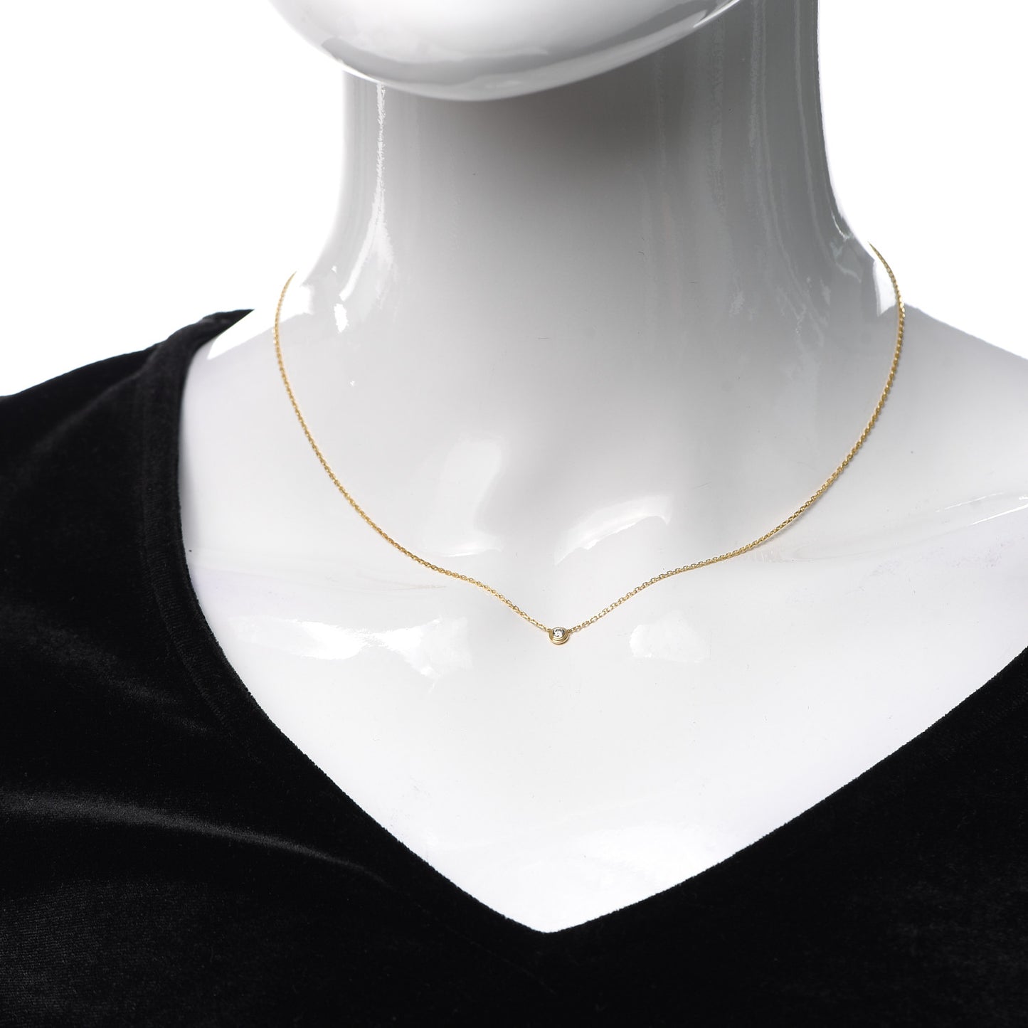 18K Yellow Gold Diamond XS D'Amour Pendant Necklace