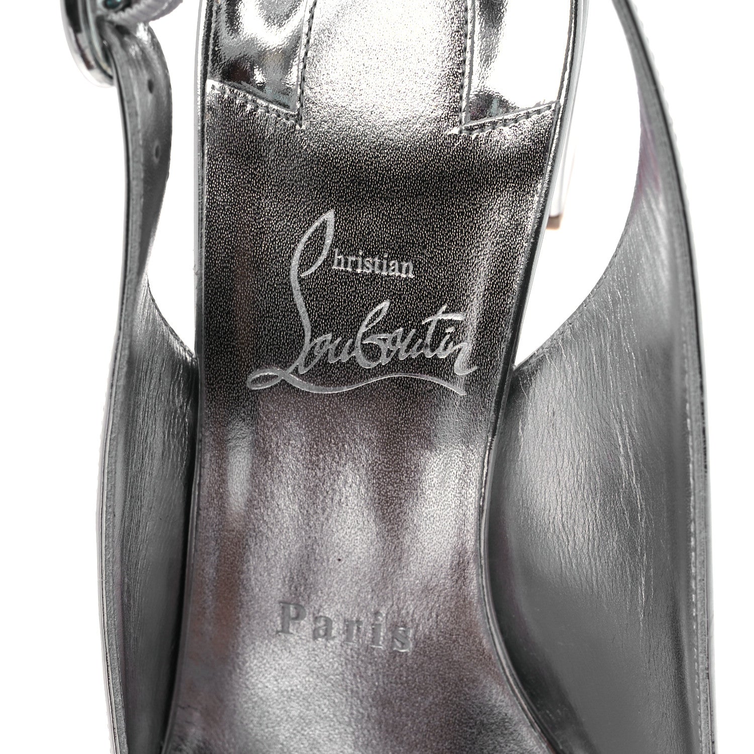 Christian Louboutin Specchio So Jane Sling 55 Pump 39.5 Silver 9 of 13
