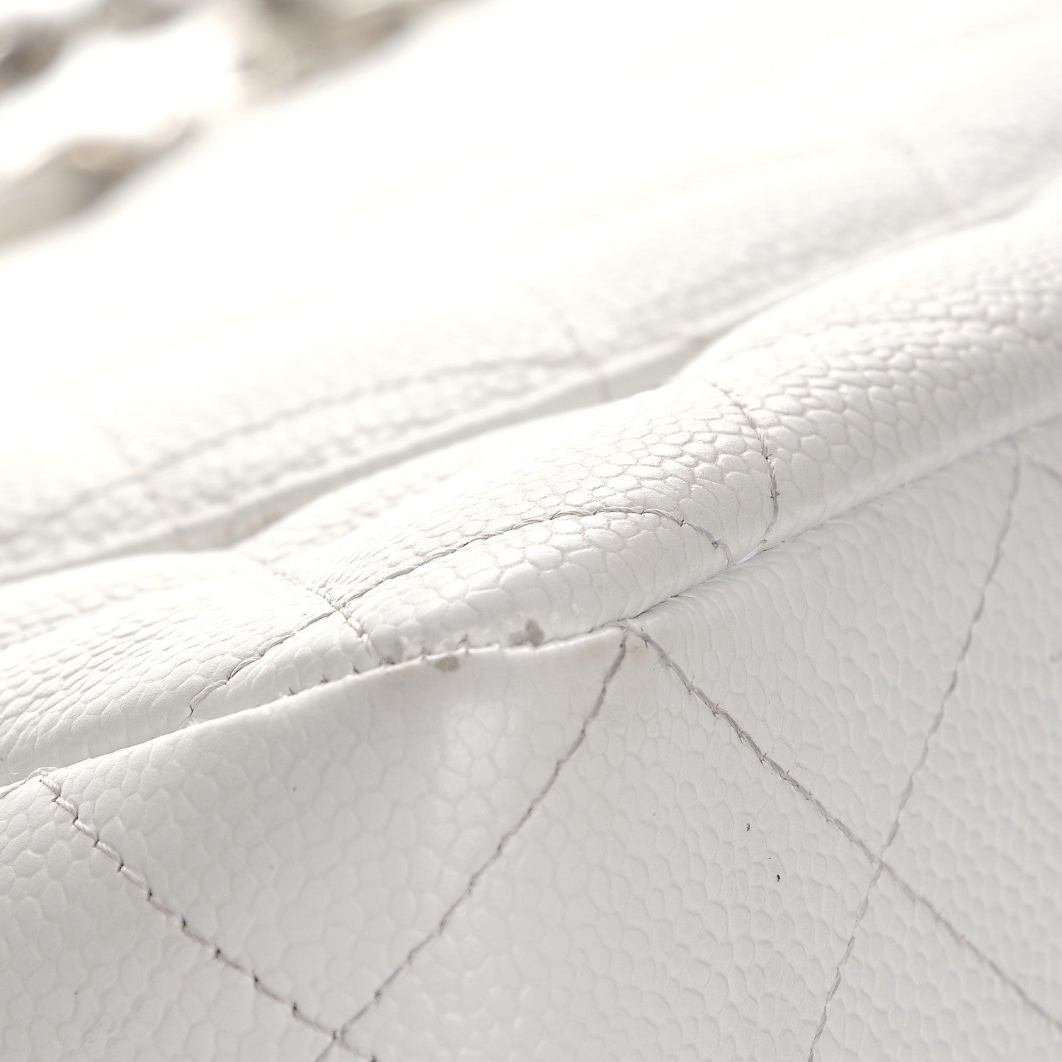 Chanel Caviar Quilted Jumbo Single Flap White 9 of 19