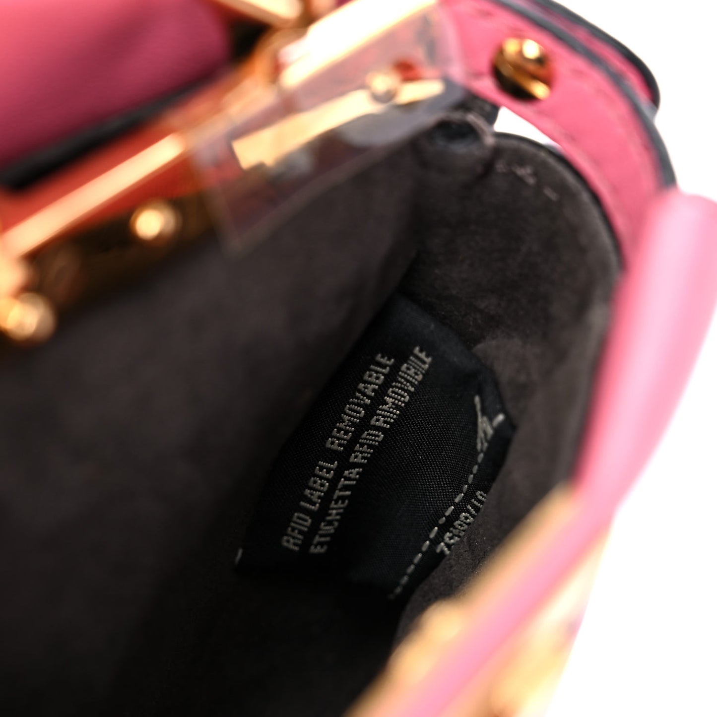 Shiny Nappa Micro Peekaboo Iconic Satchel Rosa Fluo