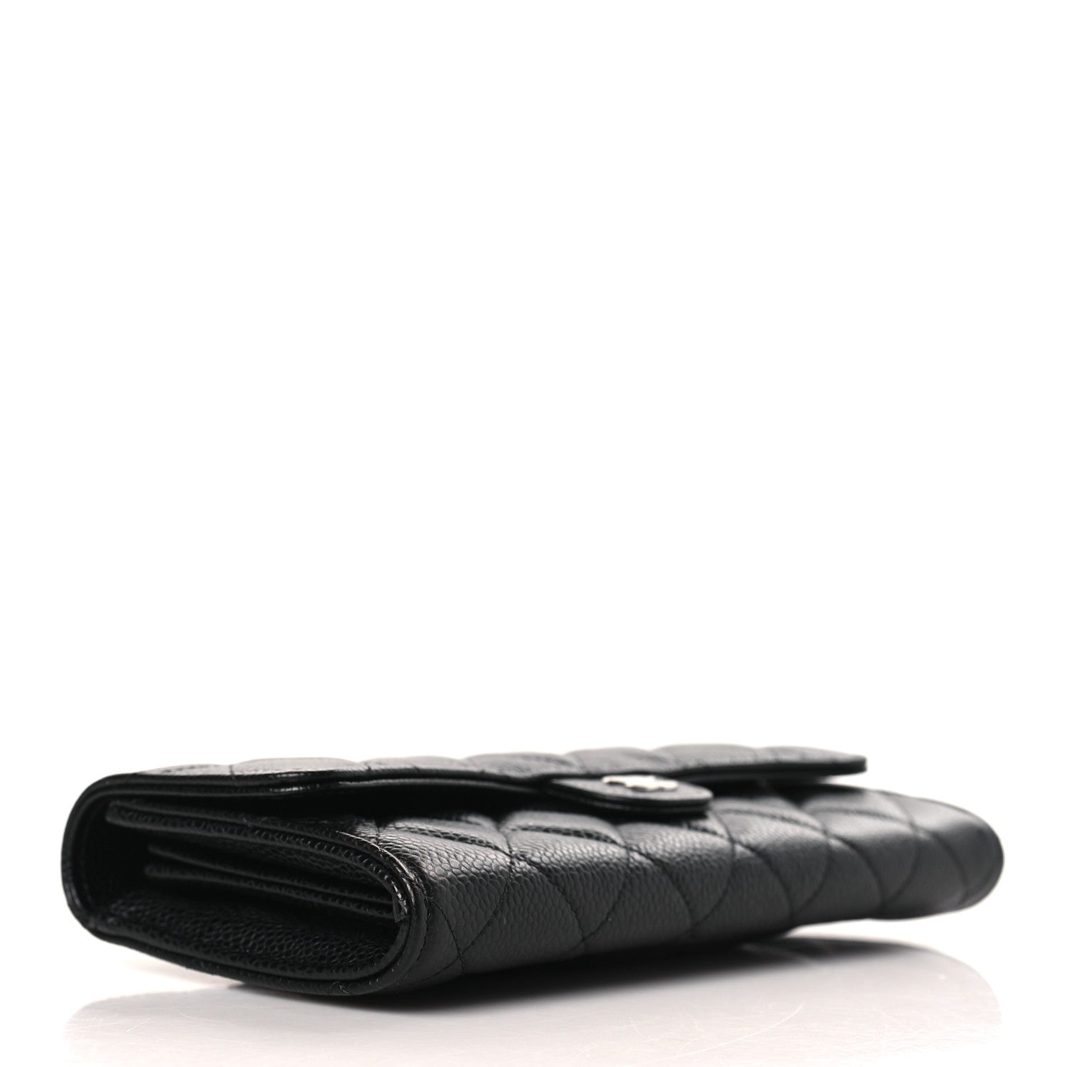 Chanel Caviar Quilted Large Gusset Flap Wallet Black 4 of 9