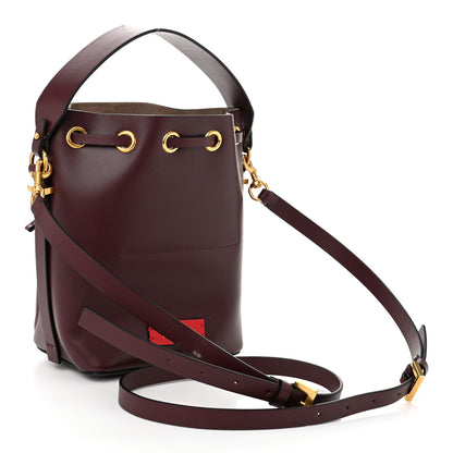 Valentino Garavani Calfskin Vlogo Walk Bucket Bag Burgundy 3 of 11
