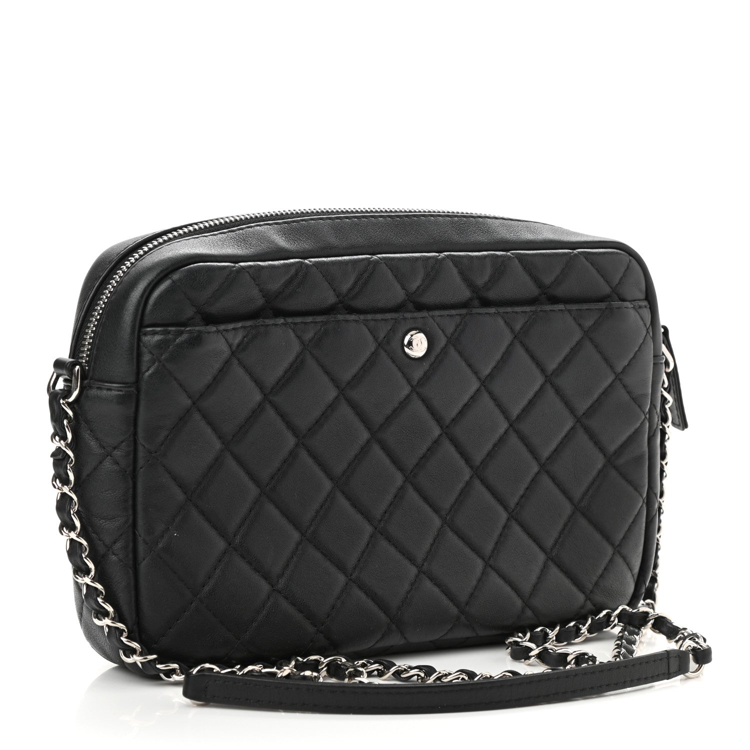 Chanel Calfskin Quilted Ultra Pocket Camera Case Black 3 of 10