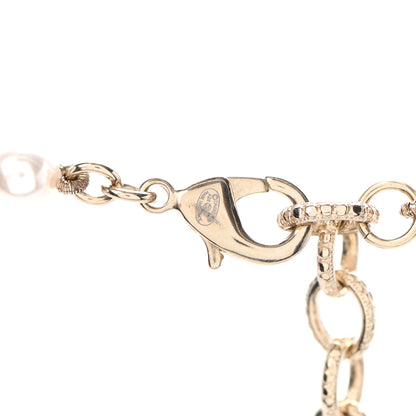 Chanel Pearl Baguette Crystal CC Long Necklace Silver 5 of 5