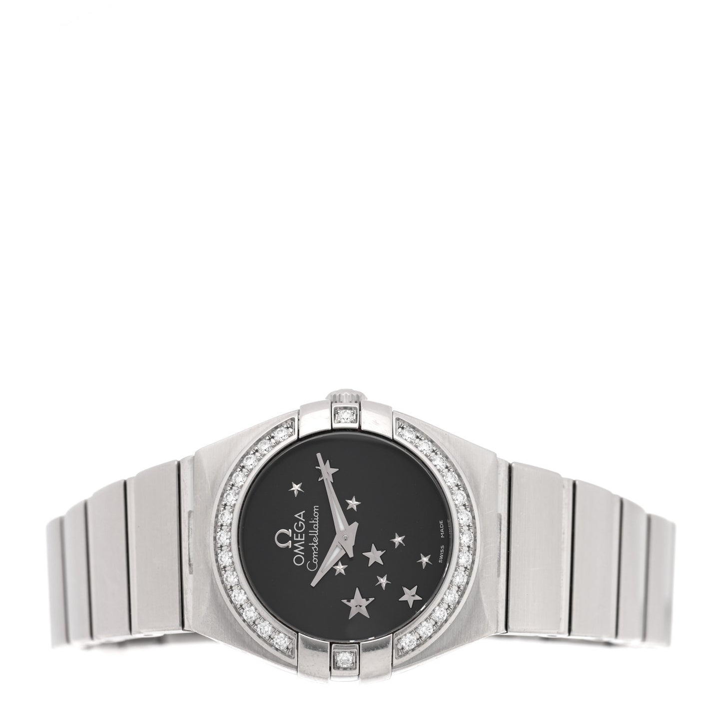 Stainless Steel Diamond Bezel 24mm Constellation Automatic Watch Black 123.15.24.60.01.001