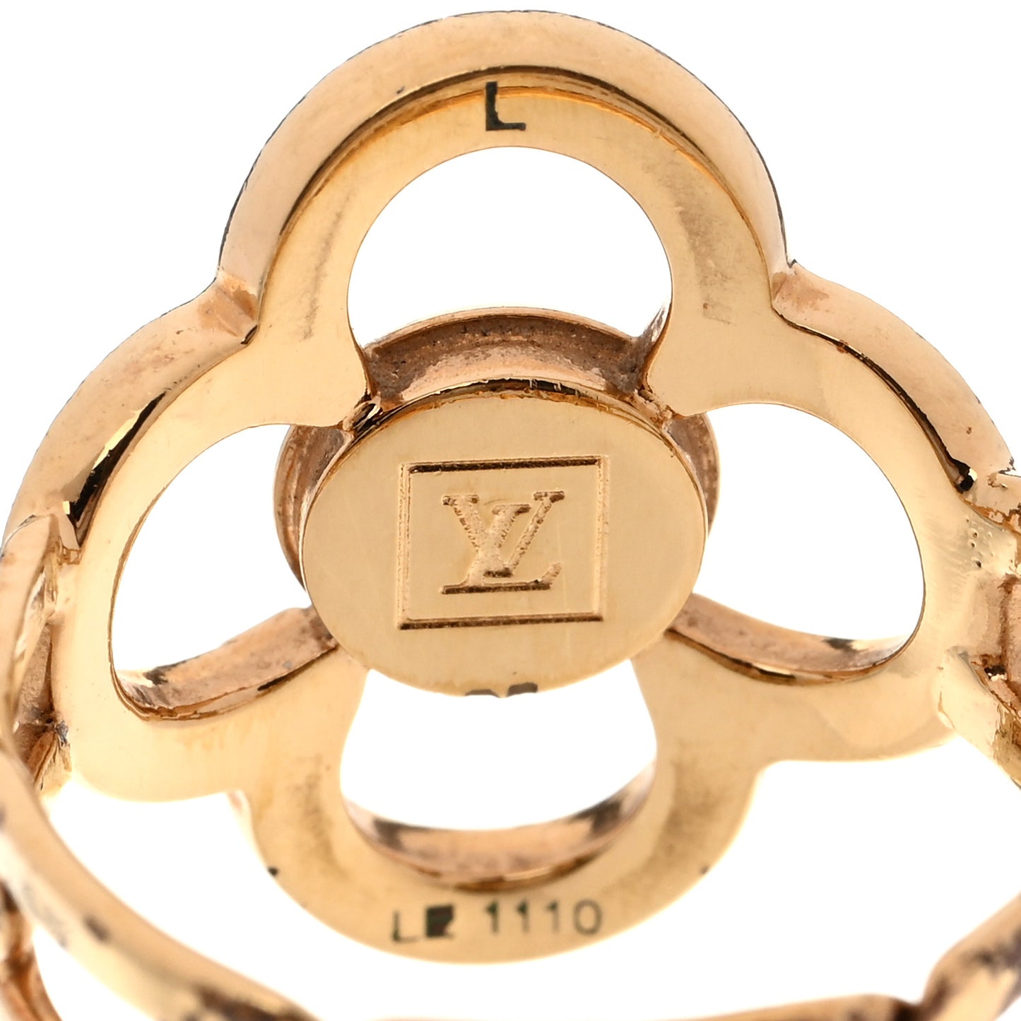Strass Encrusted Flower Power Ring L