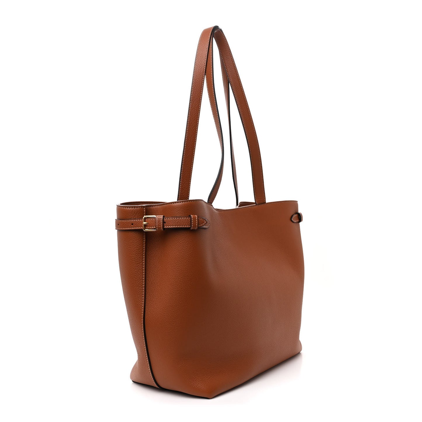 Grained Calfskin Triomphe Medium Cabas Anais Tan