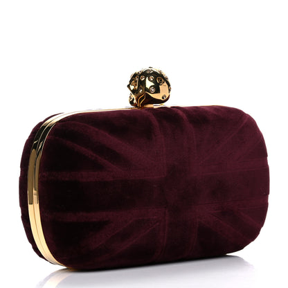 Alexander McQueen Velvet Britannia Skull Box Clutch 3 of 12
