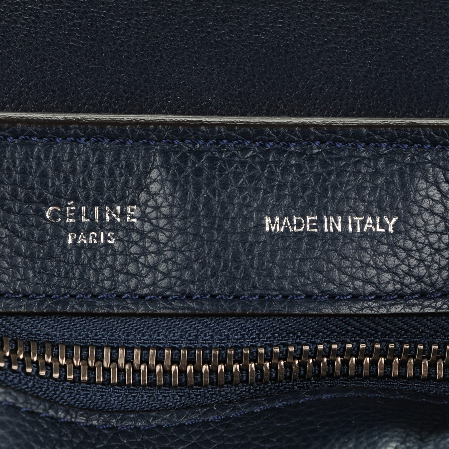 Drummed Calfskin Suede Medium Trapeze Navy