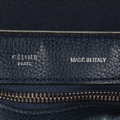 Celine Drummed Calfskin Suede Medium Trapeze Navy 6 of 9